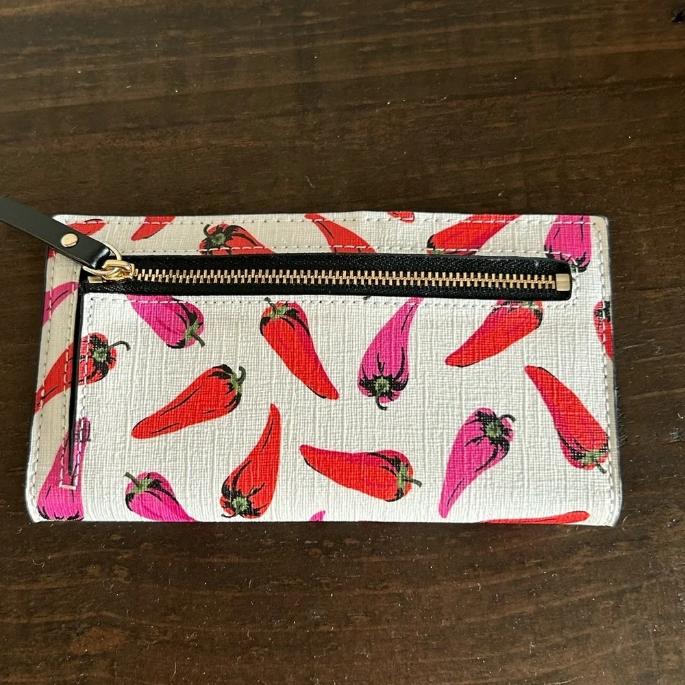 Kate Spade Stacy Hot Pepper Printed Snap Wallet